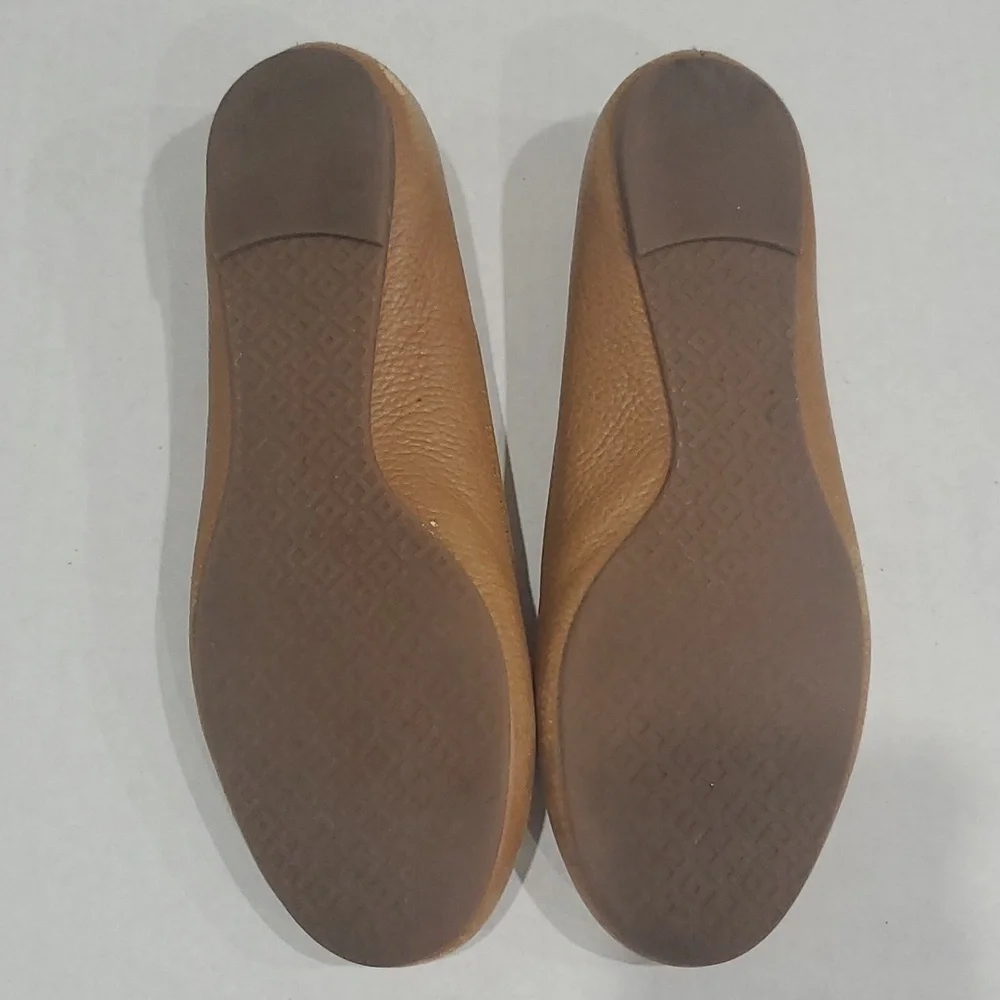 Tory Burch Reva Ballet Flats Royal Tan Tumbled 9M
